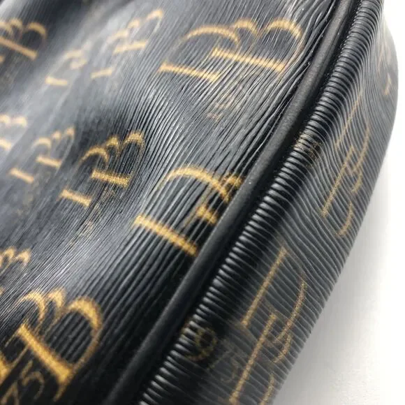 DOONEY & BOURKE 1975 Signature Purse DB Handbag black and gold with red lining - Picture 8 of 13